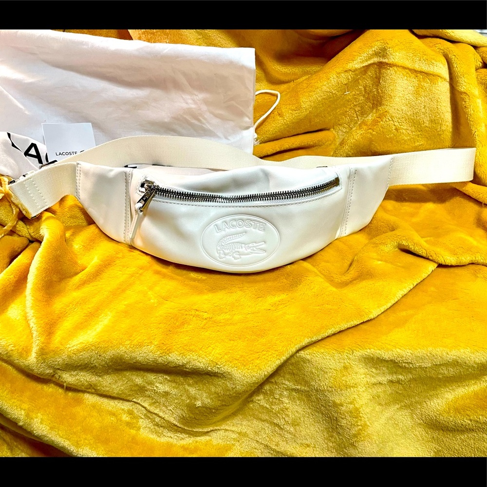Lacoste White Leather Fanny Pack